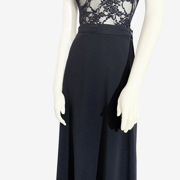 Vintage Black Wrap Skirt / size Medium-Large - Picture 2 of 6